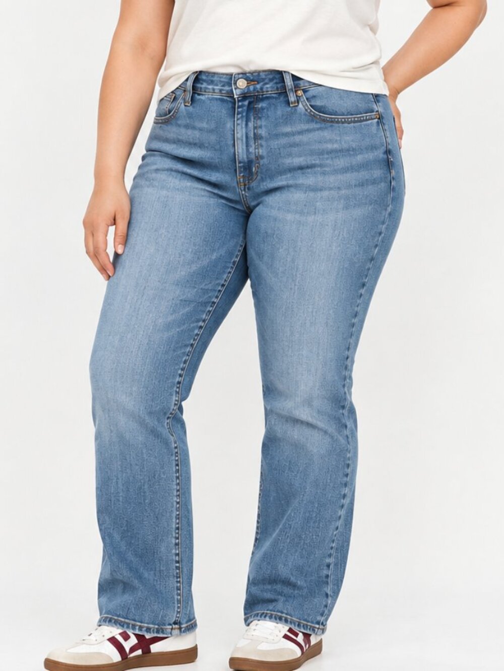 Warp + Weft PDX Women's 16x29 Bootcut Jeans Medium Wash Stretch Denim